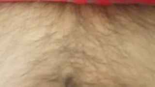 Hard hairy hot dick below underwear