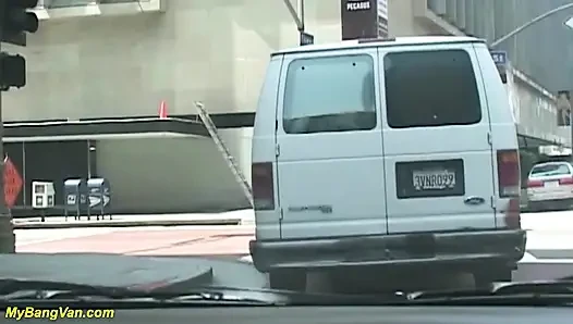 Busty teen picked up for her first bang-van gangbang