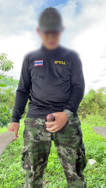 Emotional moment from "A soldier in the army jerk and cum"