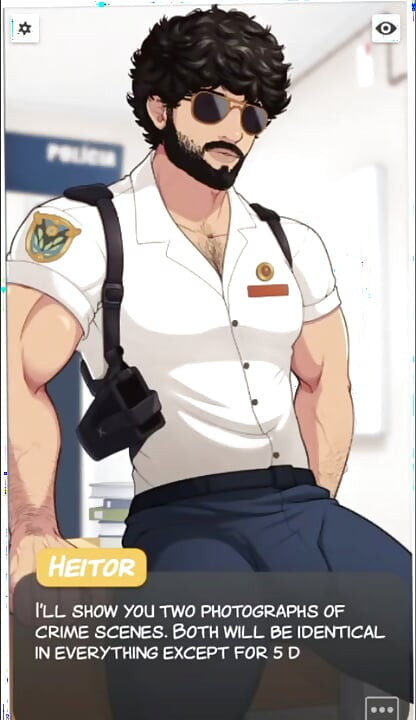Manly detective waits for help to get totally naked.