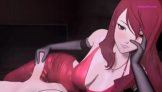 爱情酒店看到了一切 - Mitsuru跪在地上，背着，饱满。