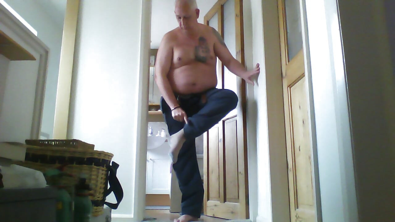 Ian strips ti stockings and bra and uses his hole for fun