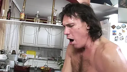 Self-sucking Shemale Dripping Thick Cum After Anal Pound