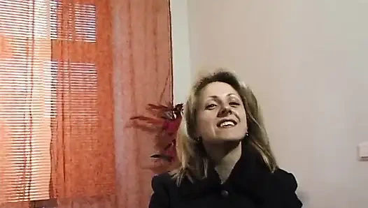 Busty blonde showing her body