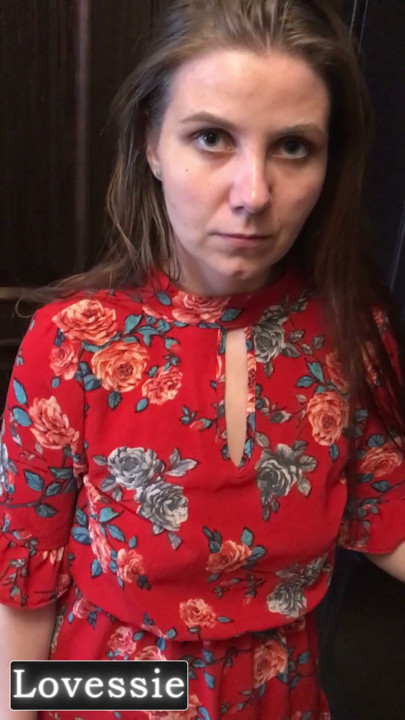 A beautiful MILF in a red dress sucked her neighbor's cock on the balcony and invited him back to her place - Lovessie | Clip 2