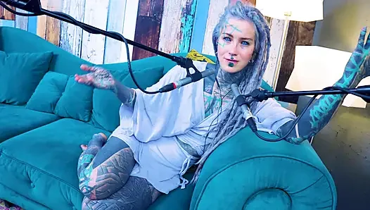 I talk about S - Shame - ASMR podcast SFW talking goth skinny girl dreadlocks tattoo model inked girl