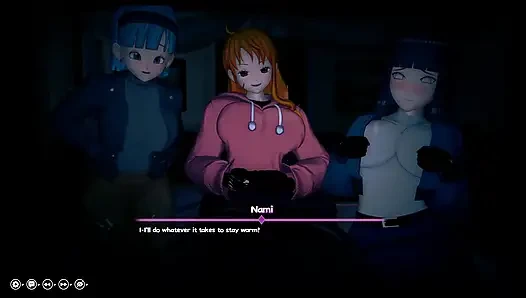 Seks threesome sama hinata nami &bulma