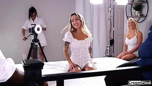 Interview mit linda Lan vor ihrem gruppensex-gangbang