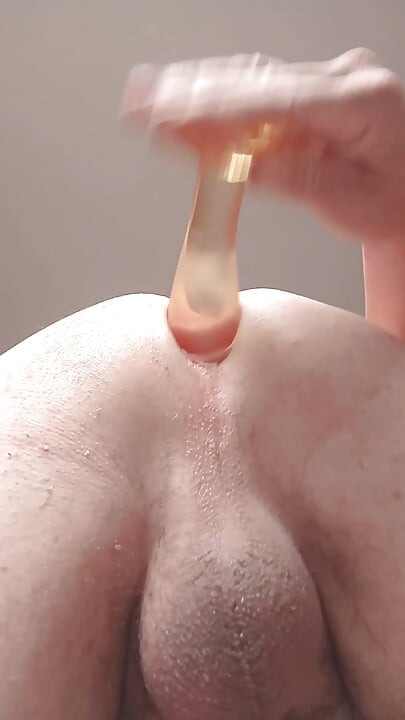 My translucent dildo, watch my ass open.