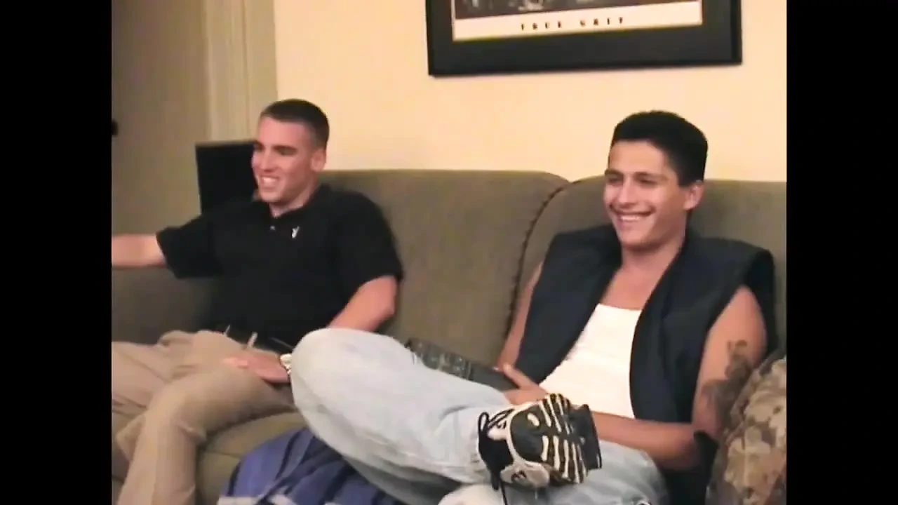 Two straight mastubates in a porn gay