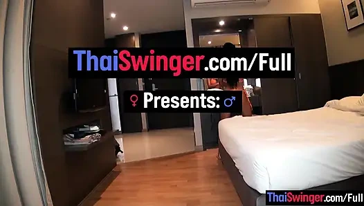 Dicke hupen, thai-ehefrau, hotel-schwanz lutschen und reiten mit heißem arsch