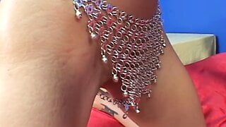 Tattooed brunette chokes on a dick and gets a huge load