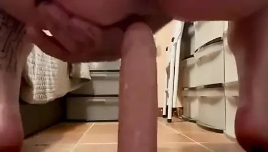 Tiffany's Anal Training with a Massive Dildo