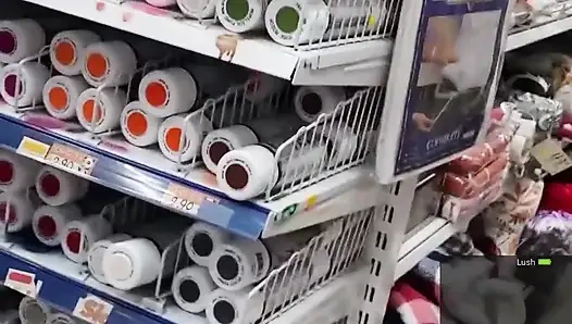 Redhead Orgasm While Shopping with a Remote Vibrator