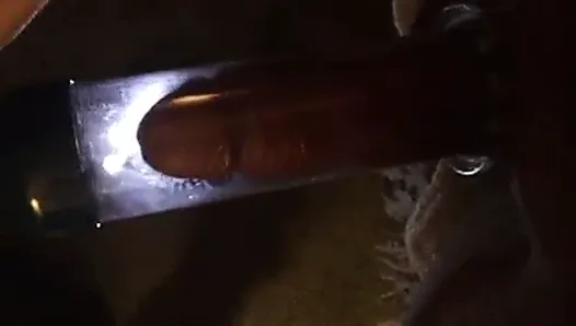 Penis pumping up close