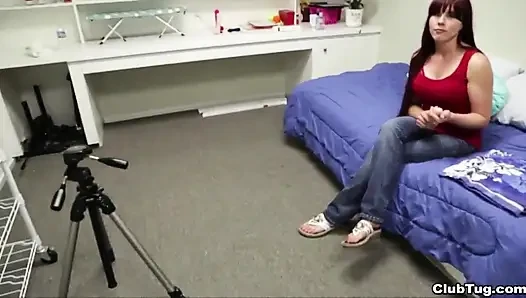 Stepmom Amber Chase Jerks Stepson Cock