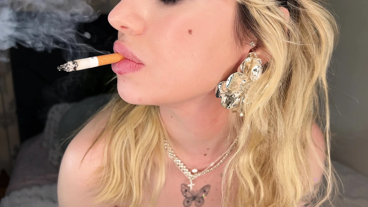 Horny Blonde Catgirl Cosplay Slut Smokes Cigarette Like a Dirty Whore - Slow Sensual Smoke Fetish