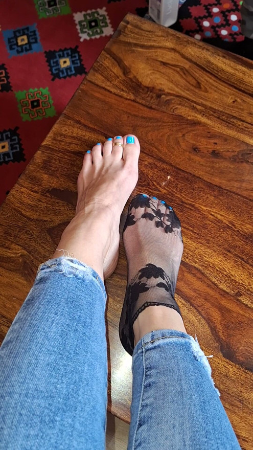 Denim pantalone sa plavim noktima