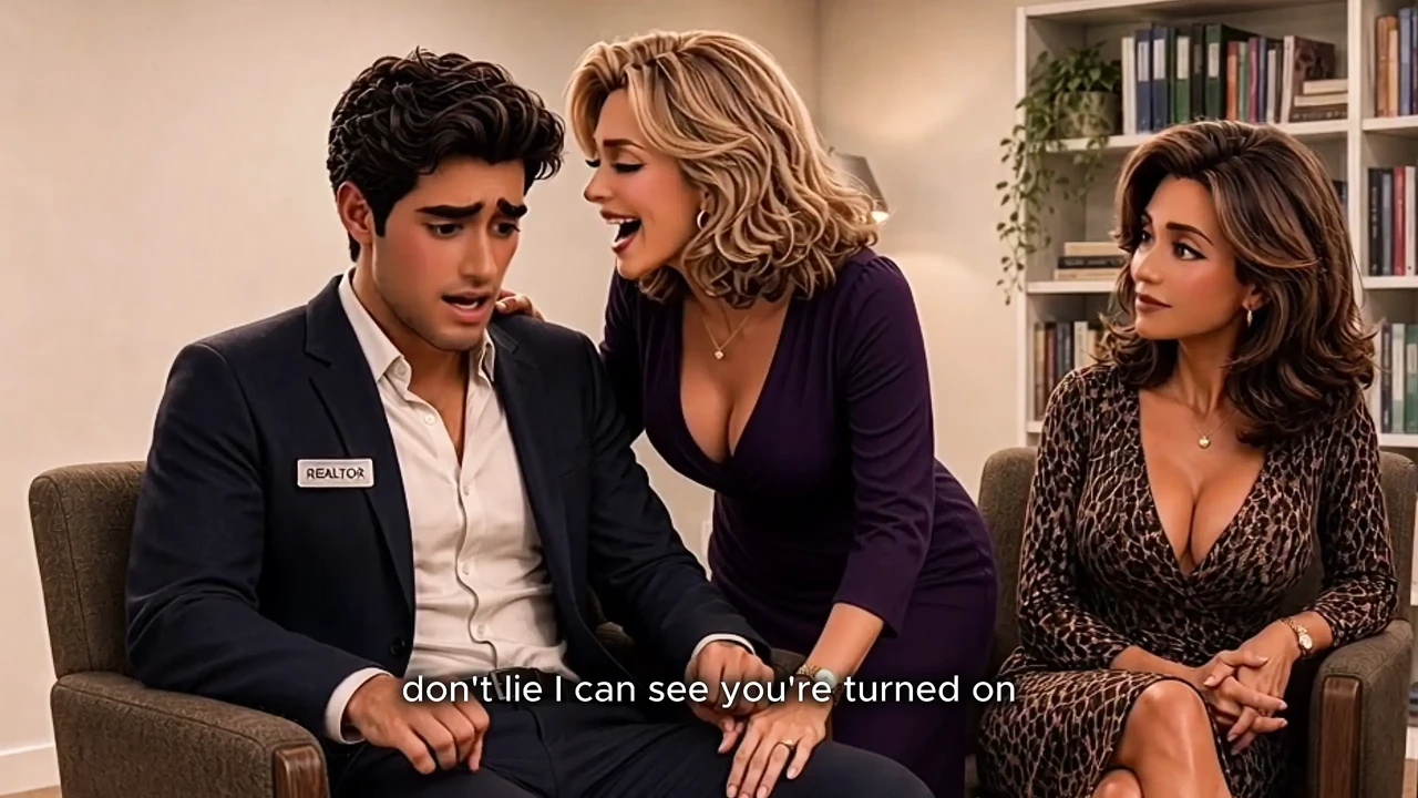 Two Mature Women Fucked Handsome Man. Cartoon AI. Threesome FFM