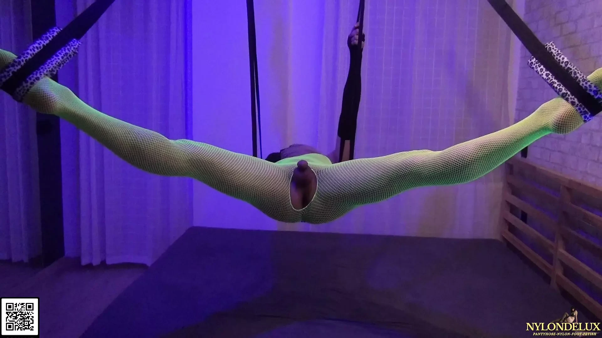 Sex Swing Fantasy in neon stocking