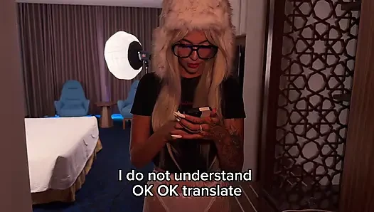 Gorgeous English-speaking Blonde Fucked Food Delivery Man