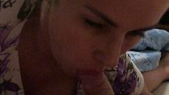 Amateur home hot blowjob on the cheek