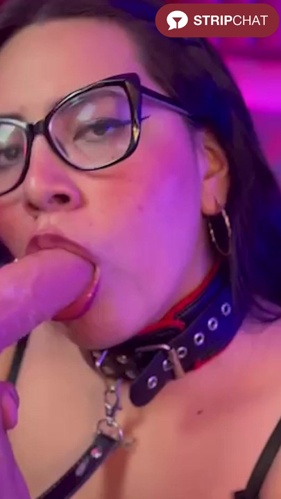 Sexy Brunette Sucks and Deepthroats Massive Dildo - Koralynx