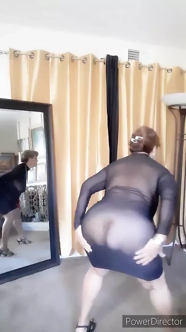 Dancing naked in a transparent dress. Mature 67 year  woman