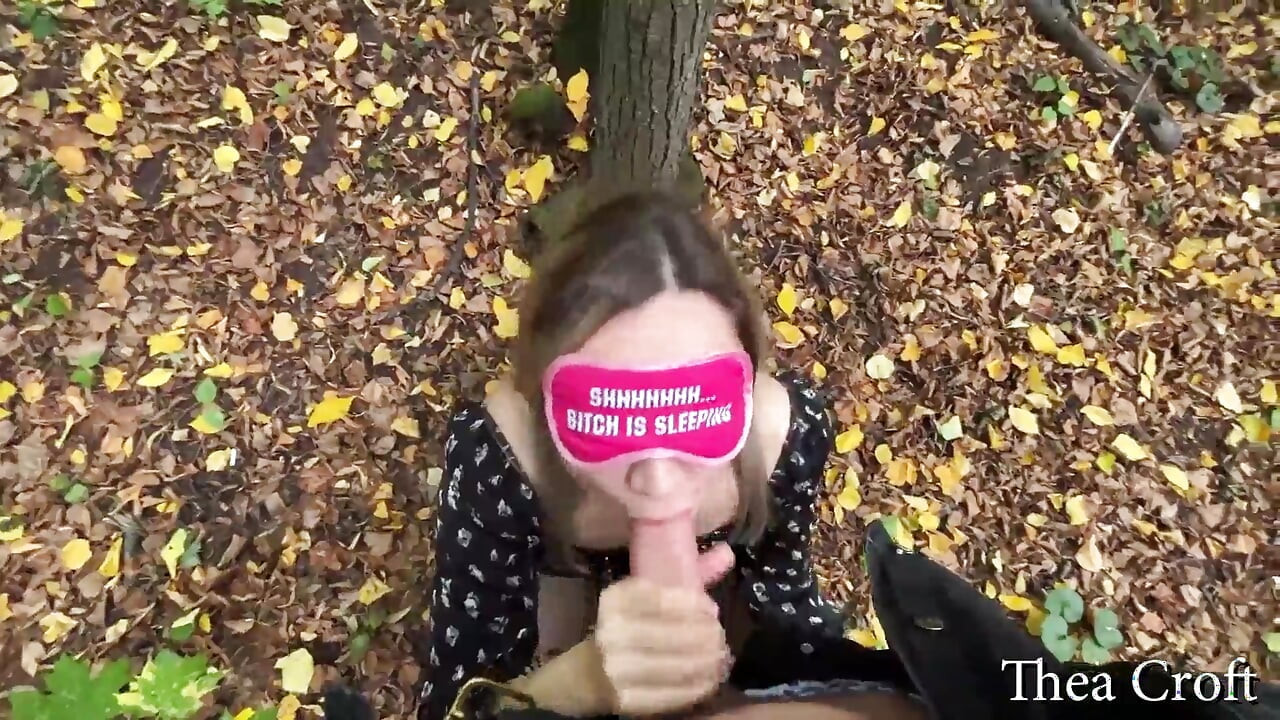 The couple decided to diversify their sex and right in the forest with a cumshot on the tongue