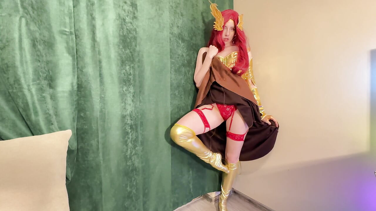 Pyra Flame Pixie Seduction - Red Lingerie Tease to Fiery Ride