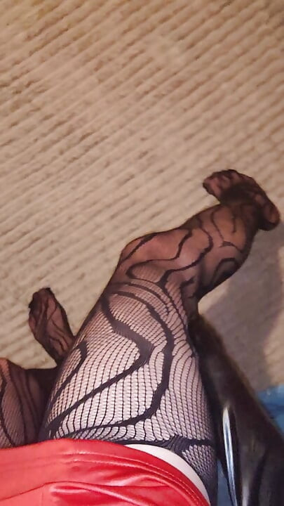 Teasing My Fishnet Stocking