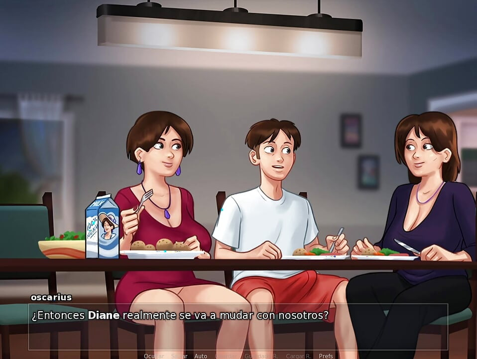 Aunt-in-law at Family Dinner Ends Up Tempting Landlady's Stepson - Summertime Saga