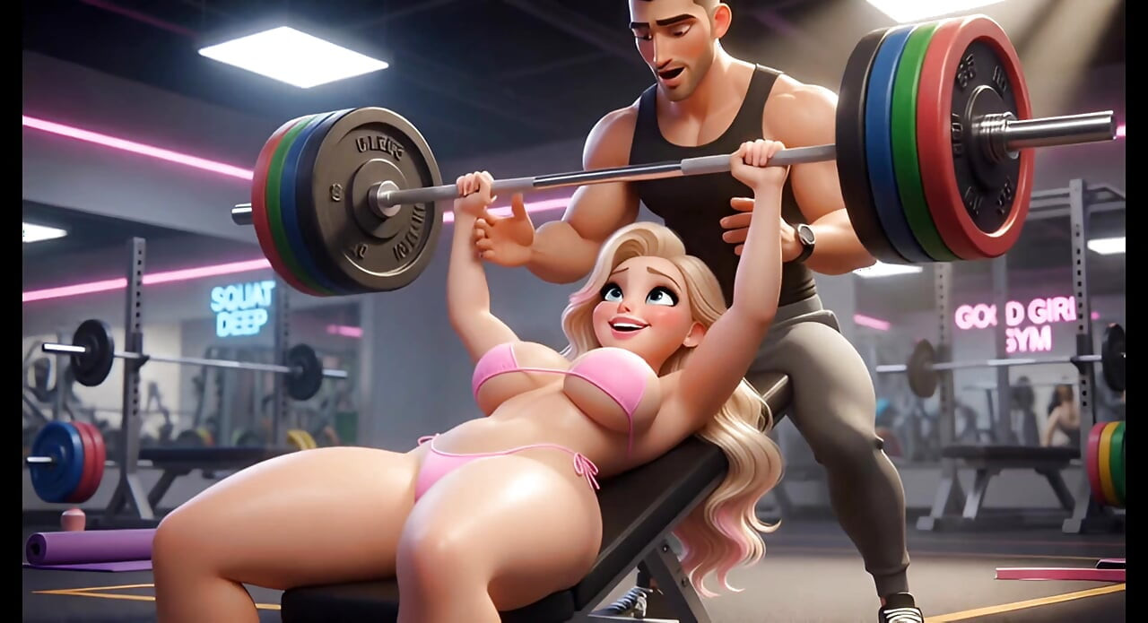 Topless loira puta da academia obediente treinamento de treino