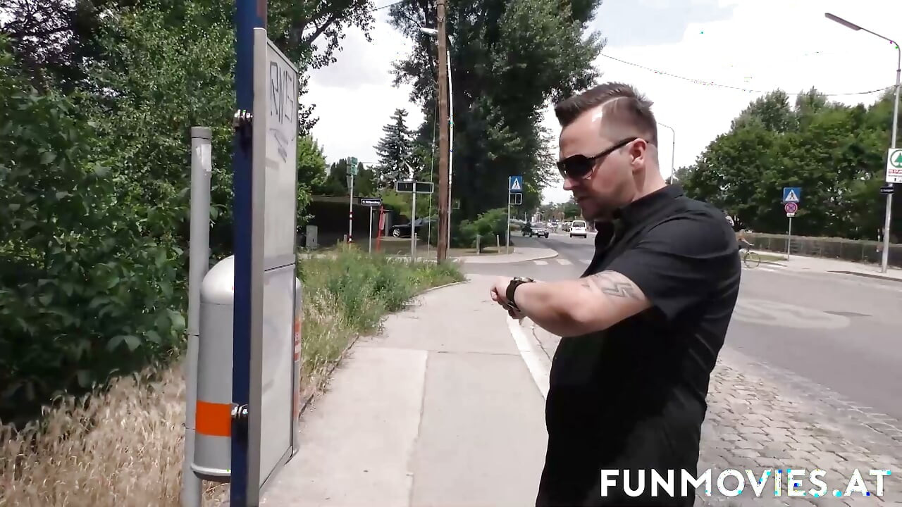 Busty  milf gets nailed outside