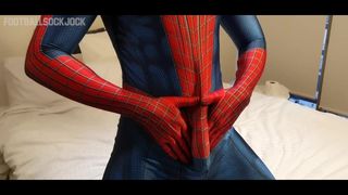 Hung Horny Spiderman spara una rete enorme