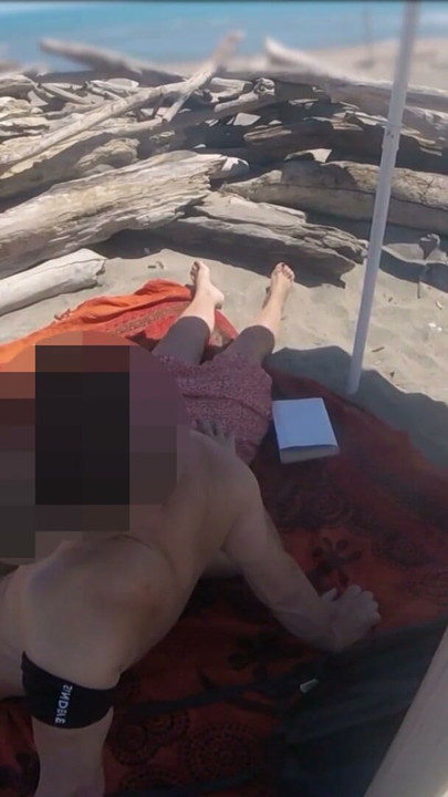 Exhibitionist Teacher Outdoor Amateur Milf Handjob Big Cock on Nudity Beach public in front of voyeur with cum P1 - MissCreamy | Clip 1
