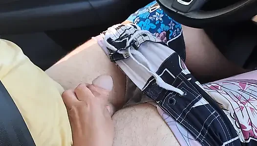 Public Car Handjob From Young Emma While We Drive in Forest Road