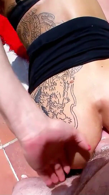 Key moment from "POV Amateur Anal Sex with Tiny Punk Girl Vicky Wayne in Spandex"
