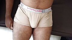 Indian uncle underwear bulge and cock