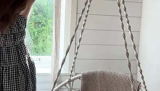 Having Some Fun in the Swing Chair! Hard Orgasm!