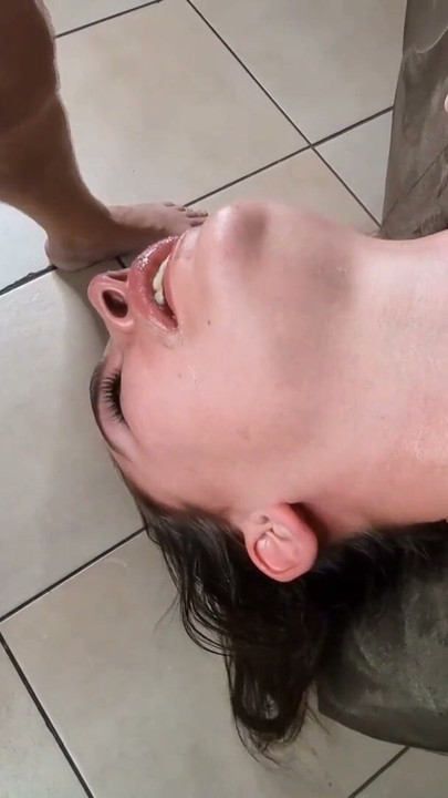 Throat fucking Cum in held open eye | Clip 1