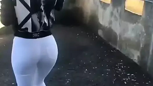 Ass in white pants