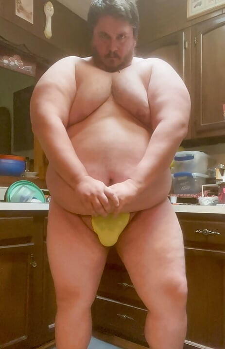 Gargantuan Obese Muscle Chub Slowly Flexing His Beefy Body