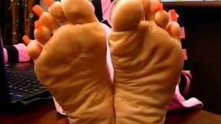 Long Red Toenails: sole view