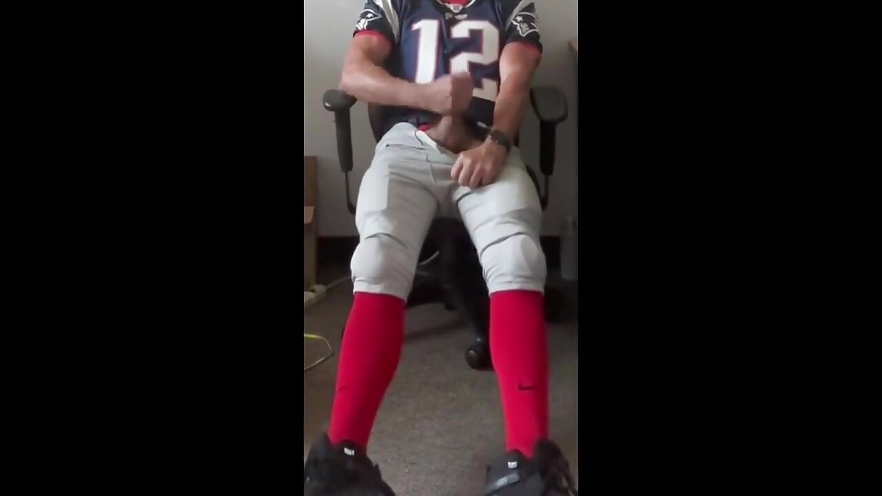 Jockdad87 Jerks and Shoots a Load in His Football Uniform
