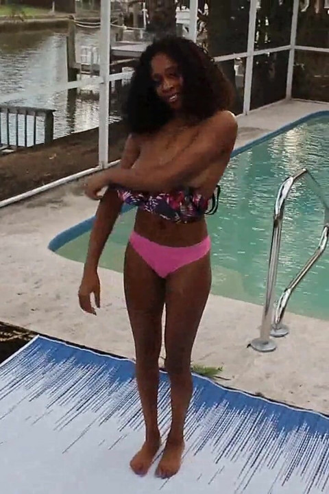 Hot Black Titty Ivy Excersize Nude on Filthy Dirty D Deck!