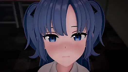 Hayase Yuuka Blowjob Blue Archive Hentai Mmd 3D Blue Hair Color Edit Smixix