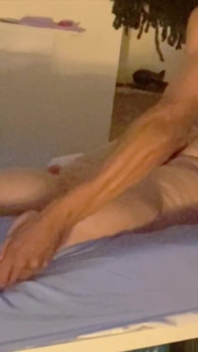 Hot Milf gets Oil Massage in bed. Black Bull rubs oil all over big mature ass | Clip 1
