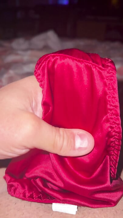 Creamy satin pantie play