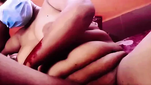 An Asian woman and a young Bangladeshi woman are seen engrossed in intense sex.